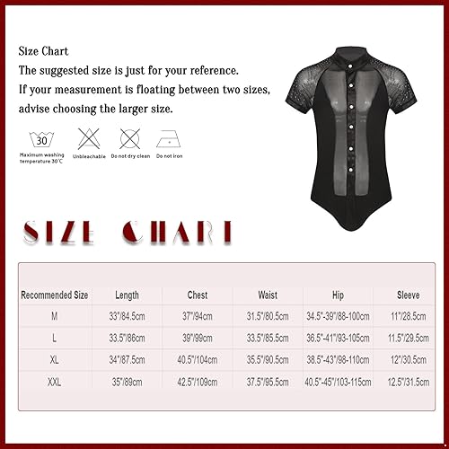 Miniatura 5 de Yeahdor Leotardo de malla transparente para hombre con diamantes de imitación brillantes para baile latino