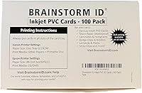 Vista 4 de Brainstorm – Tarjetas de ID de PVC, imprimibles con inyección de tinta, con revestimiento de tinta receptiva mejorado de Brainstorm, impermeable