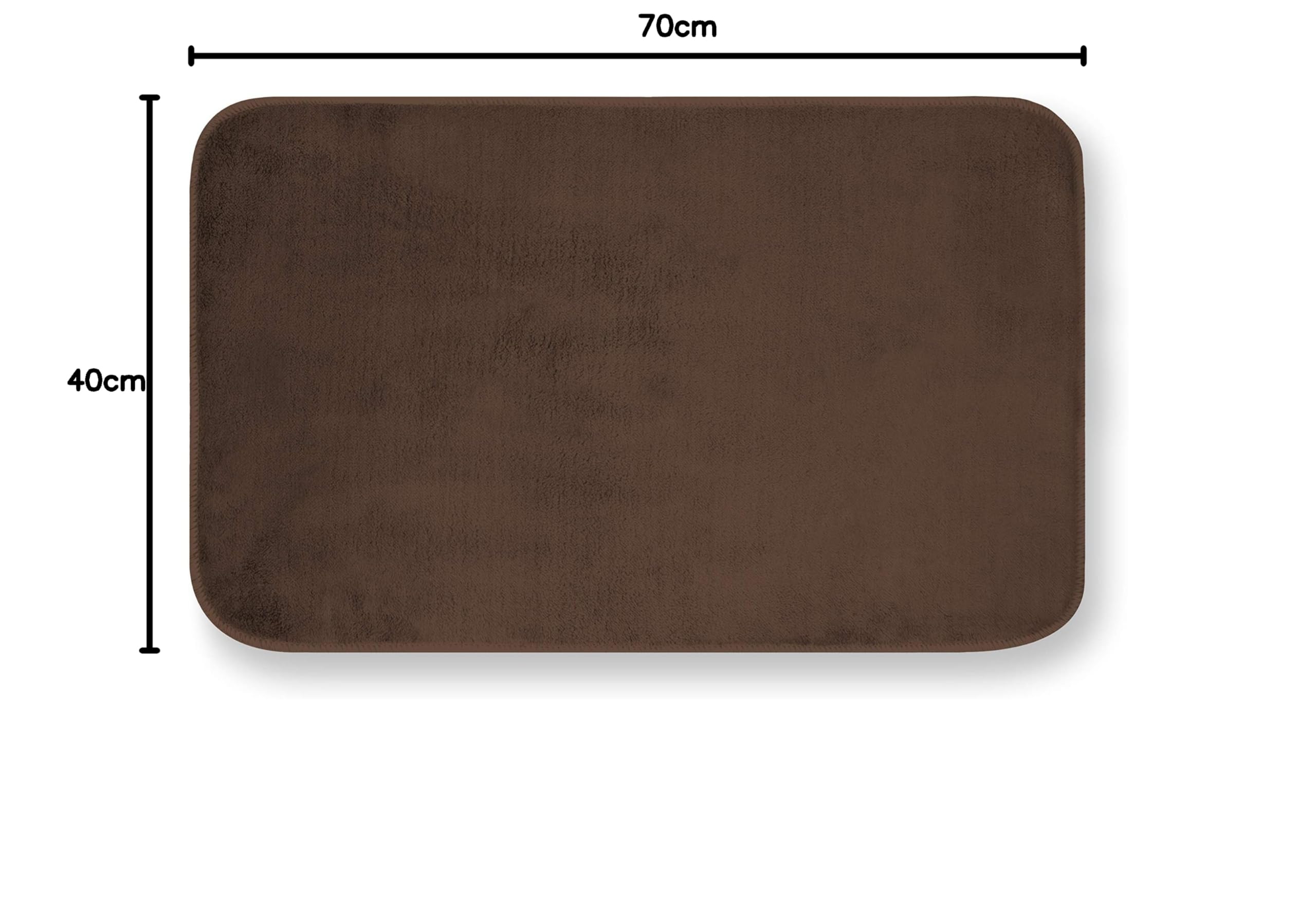 GEMITEX Merlino Tapis 40 x 70 cm Marron Ultra Doux Polyester