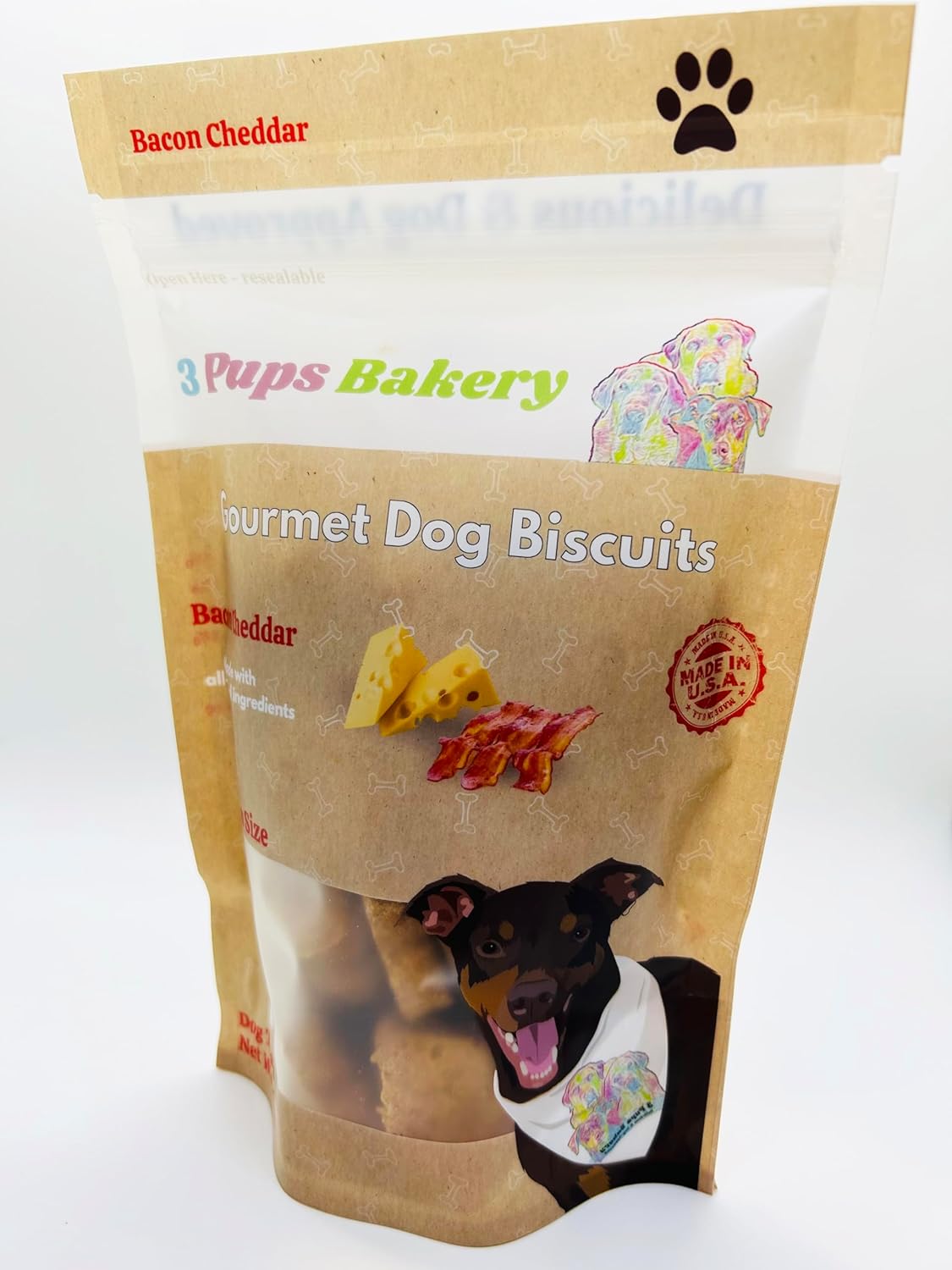 Gourmet Flavored Dog Biscuits: Vitamin E Supplement Infused, Healthy Dog Training Treats for Small, Medium & Large Dogs Pet Food - All Natural Homemade Treats (Bacon Cheddar) 5 Gourmet Flavored Dog Biscuits: Vitamin E Supplement Infused, Healthy Dog Training Treats for Small, Medium & Large Dogs Pet Food - All Natural Homemade Treats (Bacon Cheddar)