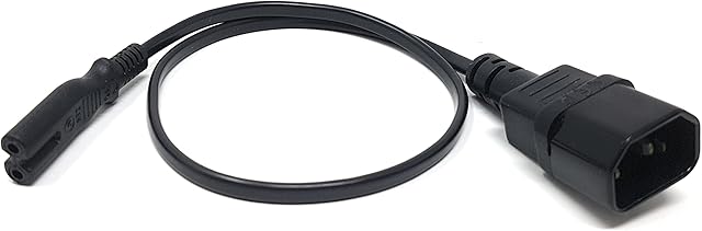 MainCore 50cm long IEC C14 (kettle) 3 pin Male Plug to Figure 8 C7 Plug Cable Power Lead Socket to Plug Adapter, Converter, Extension, Extender, Cord Male to Female