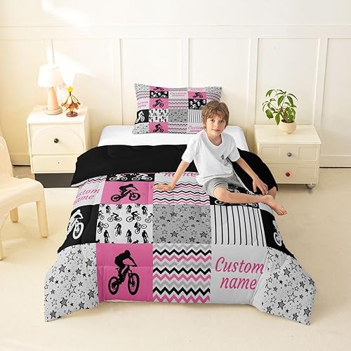 Miniatura 60 de Erosebridal Juego de ropa de cama personalizado con diseño de carrera de barril, colcha occidental a cuadros, juego de edredón con estrellas