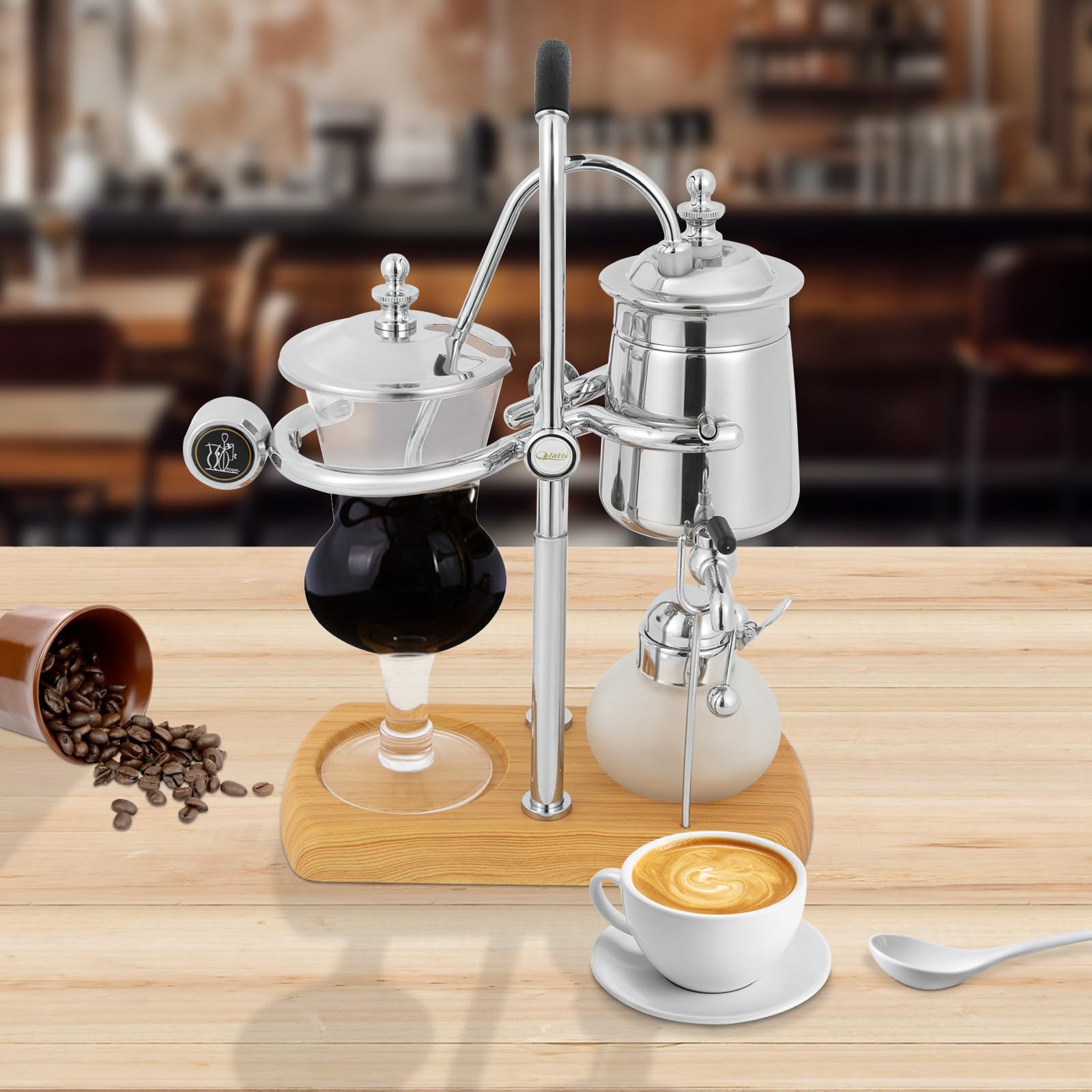 Syphon Machine à café Cafetière avec siphon Belgique Belgique Family Balance Siphon avec verre doseur et cuillère 23,5 x 12 x 38 cm