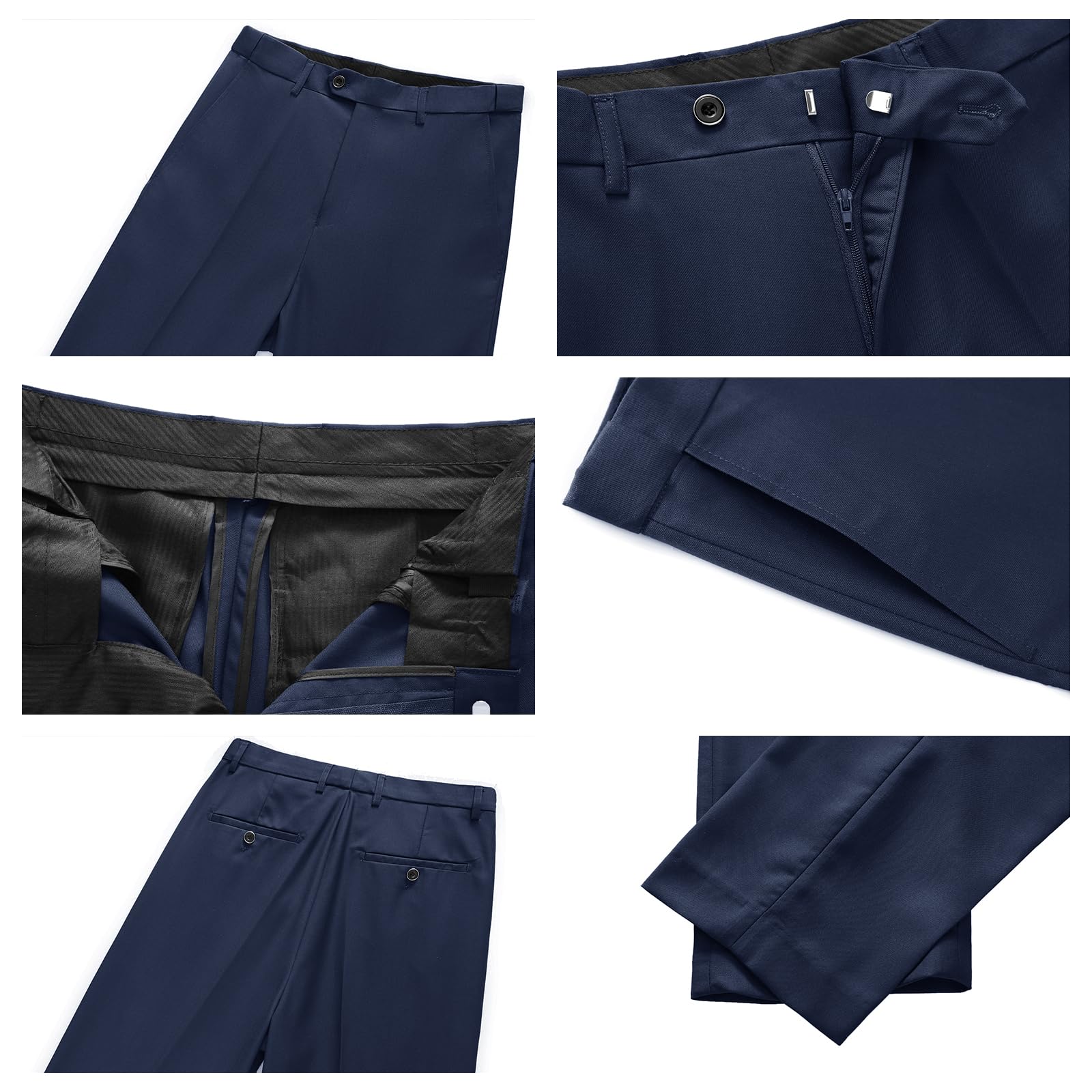 Costume Homme 2 Pièces à Deux Boutons Blazer Pantalon avec Cravate | Smoking Slim Fit de Couleur Uni à la Mode