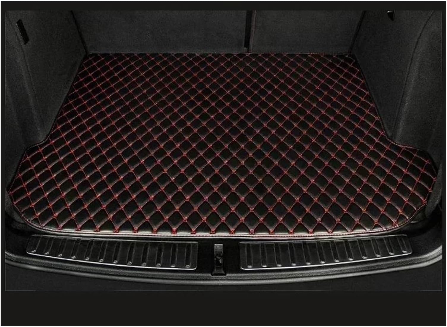 car boot mats For Chevy For Captiva 2012 2013 Rear Trunk Tray Liner Cargo Foot Pads Accessories Automobiles Waterproof Car Trunk Mats(Black with Red)