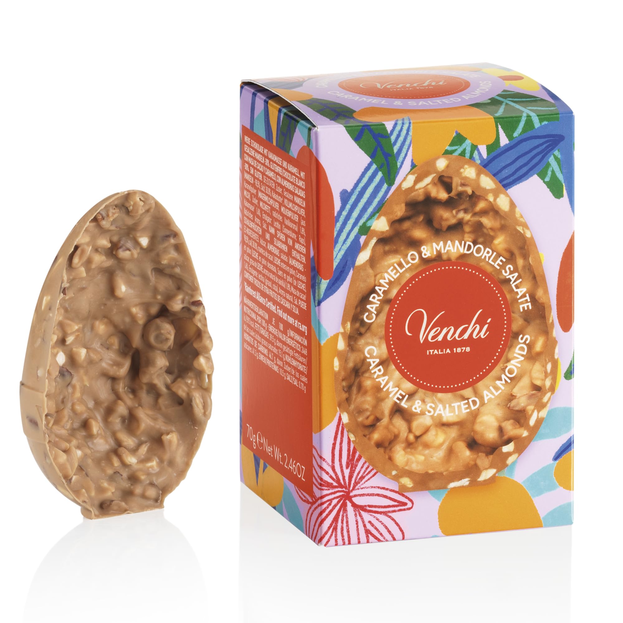 Venchi - Huevo de Chocolate Mignon con Avellanas Extra Negro 70%, 70 Gr, con Granillo Grueso de "Avellana Piamonte", Sin Gluten, Colección de Pascua Venchi, Idea de Regalo — view 9