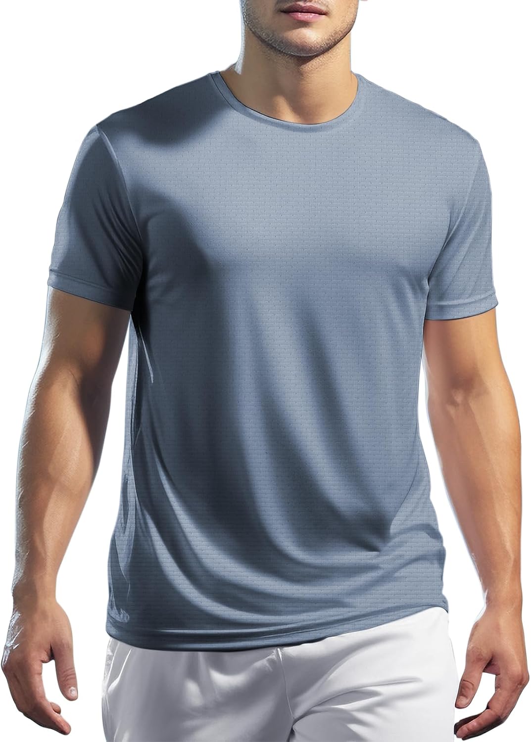 Mens Workout Shirts Dry Fit, Running Top Athletic Tee Moisture Wicking Crewneck Gym T-Shirts Short Sleeve - Image 2