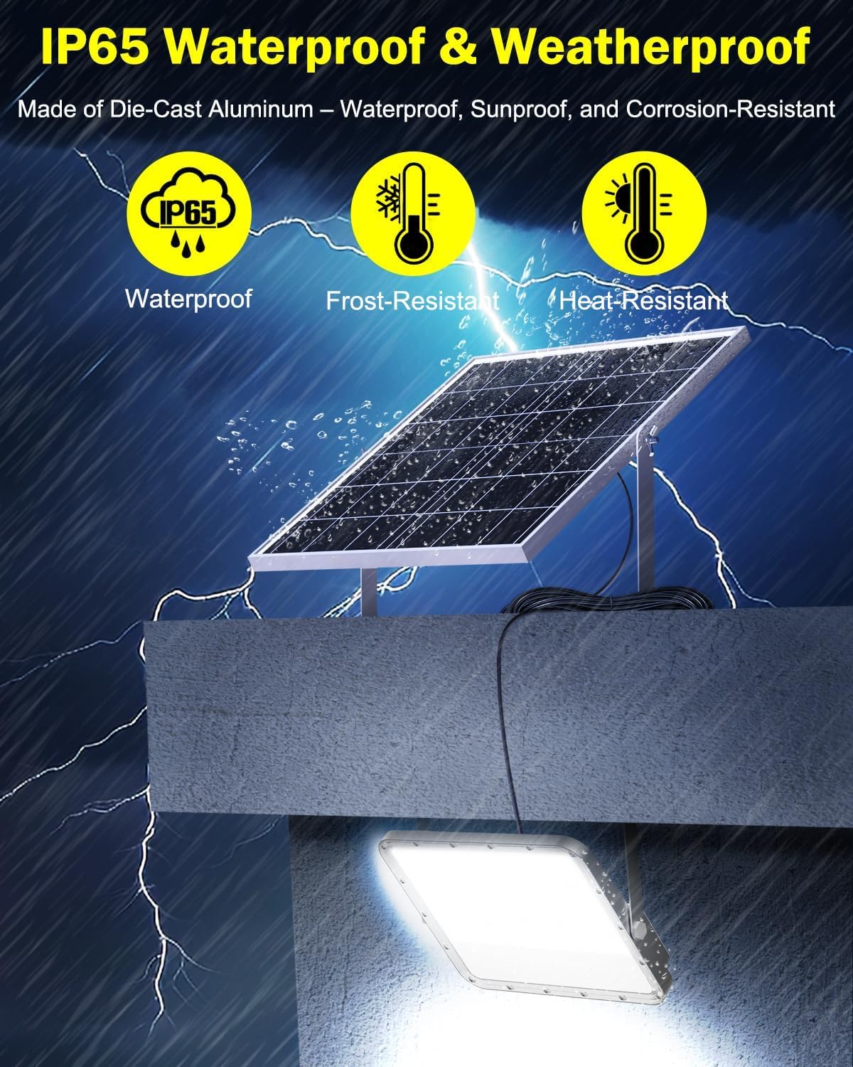 Engrepo Solar Lights Outdoor 10000LM Auto On/Off Dusk to Dawn Light with 20000mAh, IP65 Waterproof Outside Solar Powered Security Flood Light with Remote Control for Wall Porch Shed Barn.