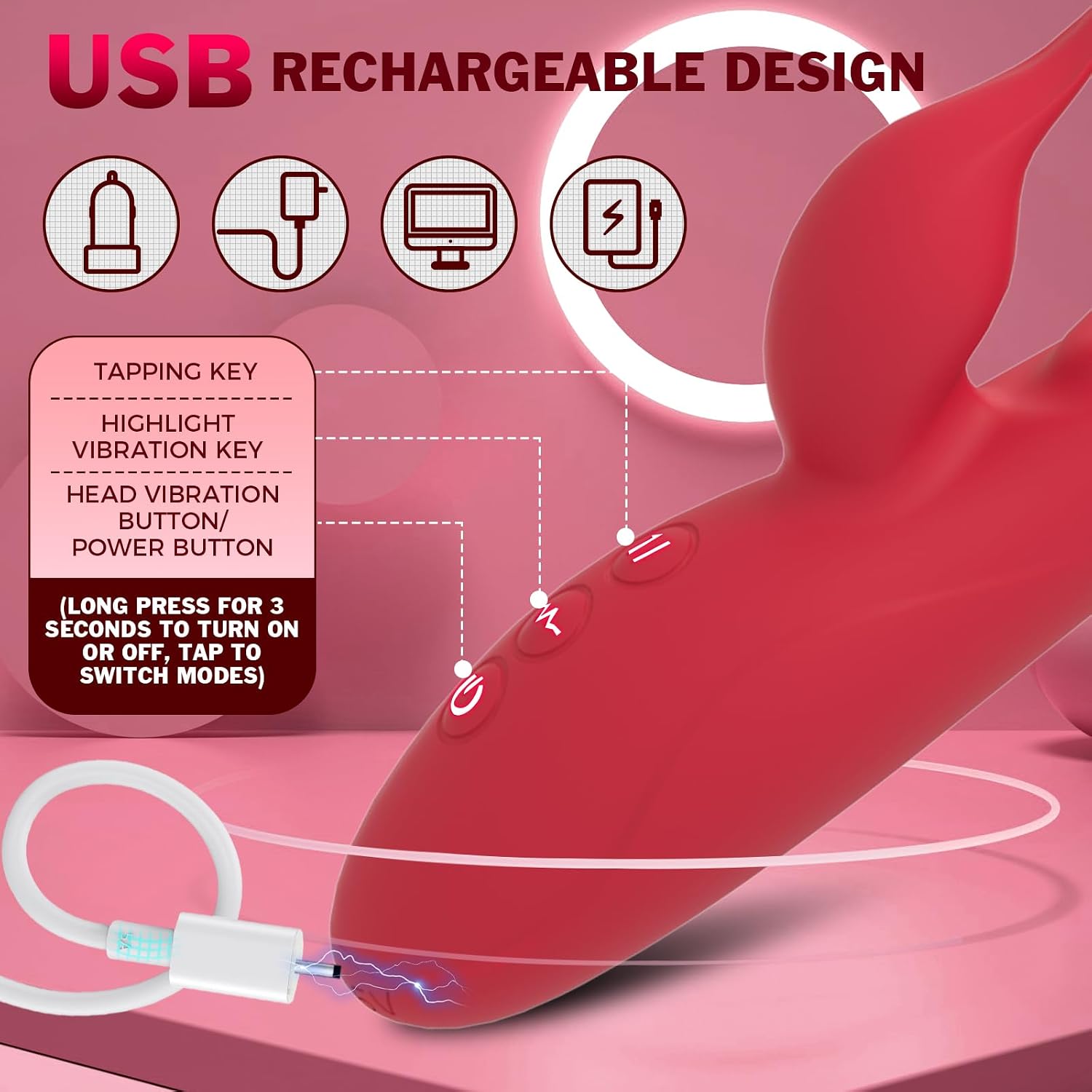 Rabbit Vibrator Sex Toys Female Vibrator, Cocseks Vibrating Dildos G Spot Clitoral Vibrator for Women, Realistic Dildo Stimulator with 7 Flapping & 7 Vibrating & 7 Licking Modes Adult Sex Toys