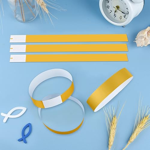 Miniatura 3 de ASTARON Pulseras de papel para eventos, 200 pulseras doradas para fiestas, eventos, clubes, conciertos, impermeables y ligeras