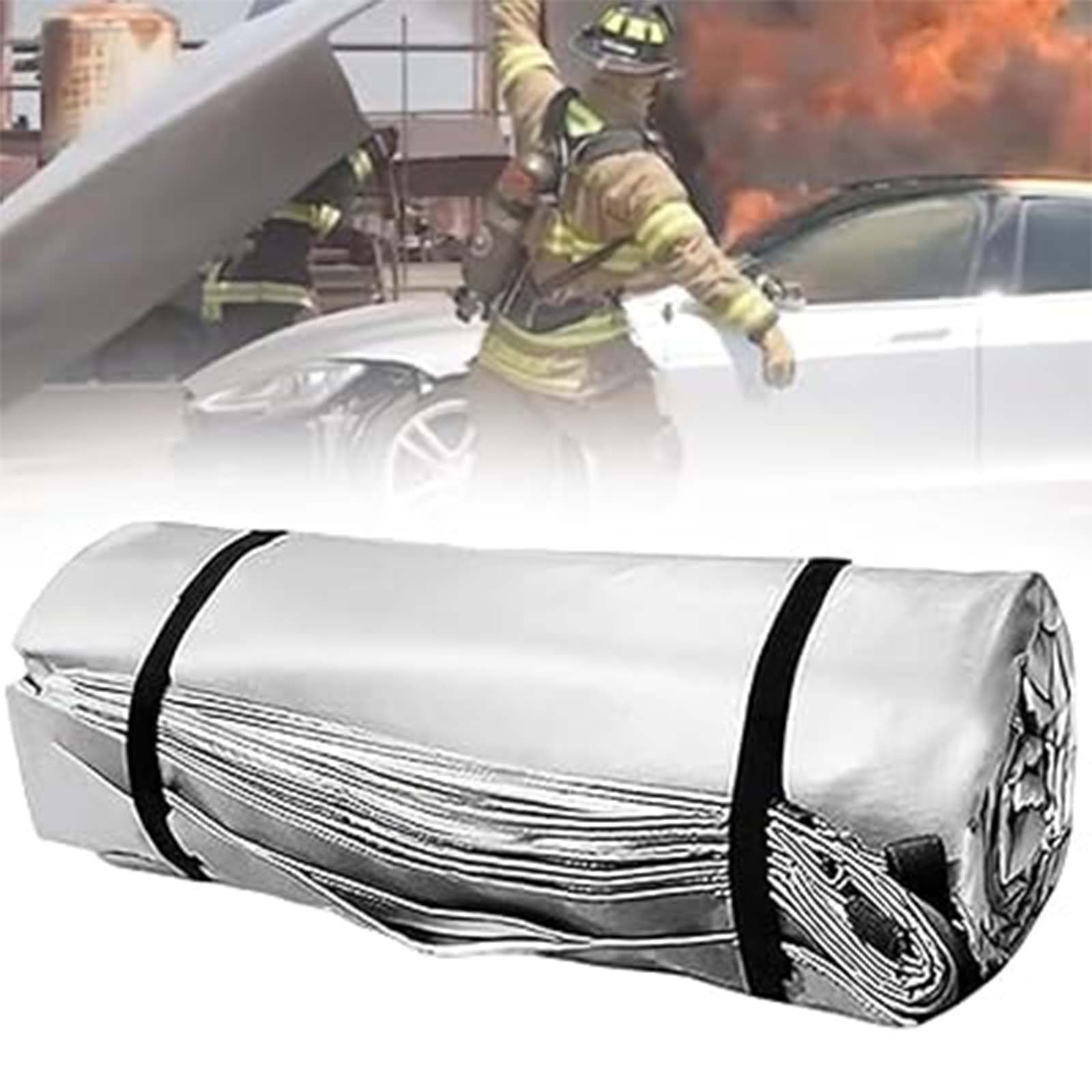Manta Ignífuga Para La Seguridad De Vehículos Eléctricos, Manta De Emergencia Contra Incendios, Reutilizable Con Bolsa De Transporte, Ideal Para Estaciones De Carga | Fiberglass Cloth,2 x 3 m