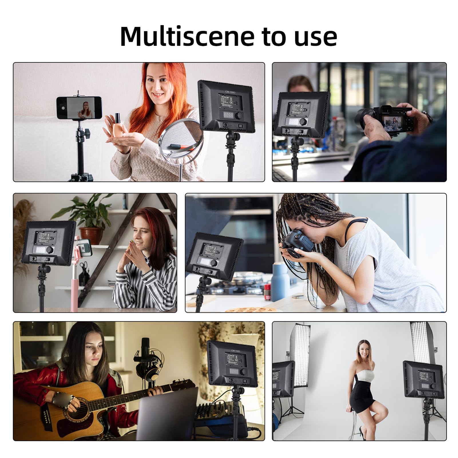 luce video a led HUIOP Mini lampada fotografica da 12 W Luce LED dimmerabile Luce Vlog portatile 1120 Perline LED Serie NP-F Alimentata a batteria 3200K-5600K Dimmerabile con supporto per slitta fredd