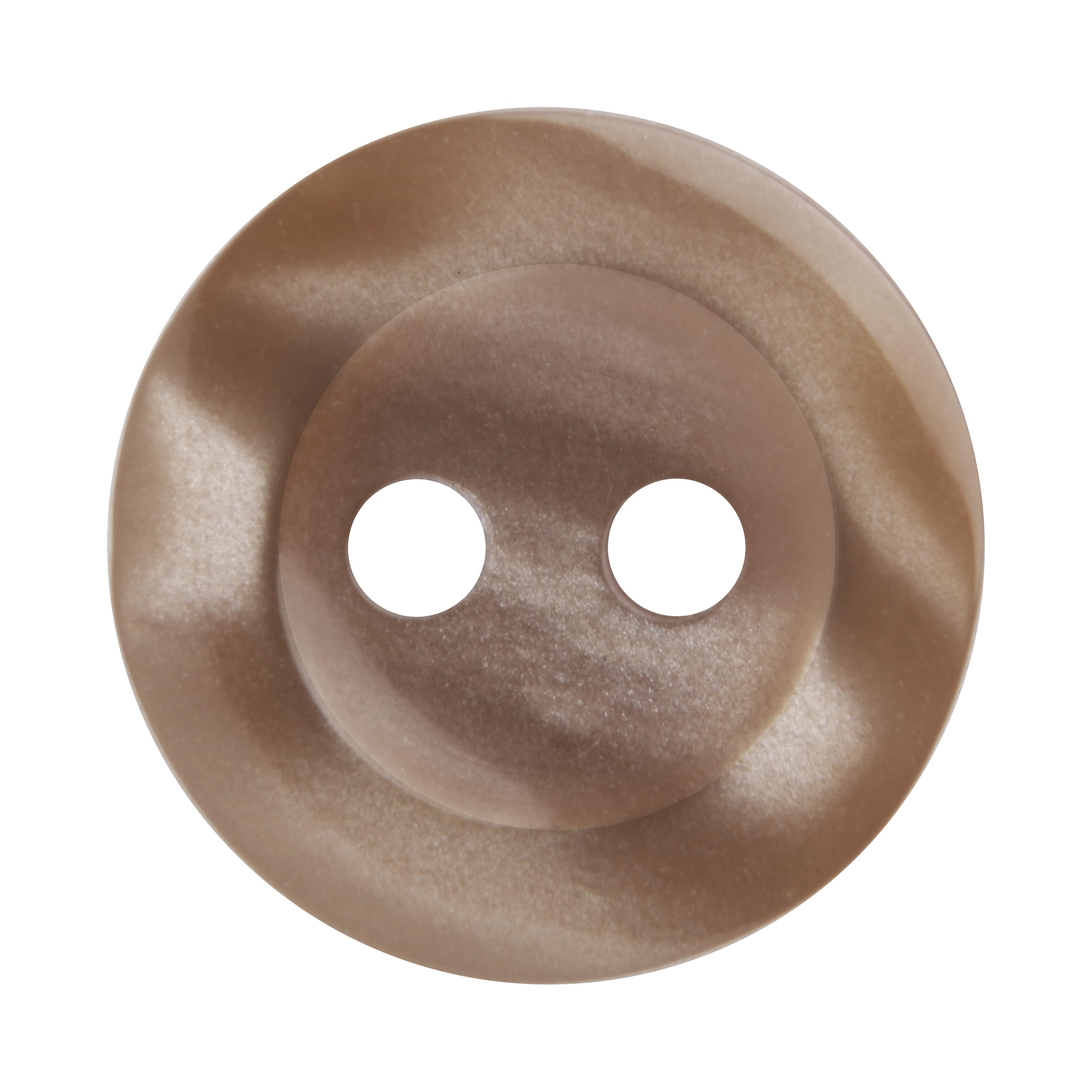 Pack of 12 Camel Brown 11mm Round Sew On Plastic Buttons for Shirts Blouses Pearlescent Flat 2 Holes 18L, Pack of 12 Buttons - Image 2