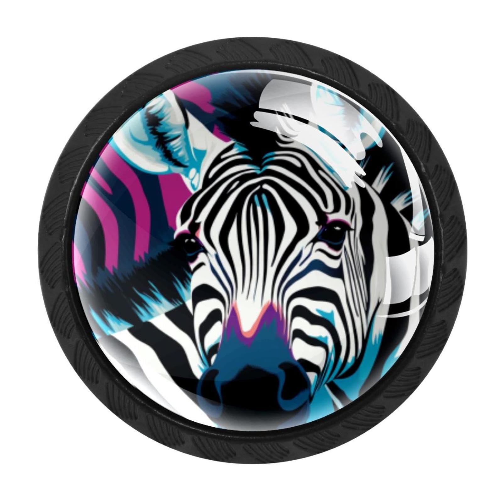 CHENZZZZ 4 Pack Zebra Kitchen Cabinet Knobs Drawer Knobs Dresser Knobs Matte Black Zinc Knobs Drawer Pulls Door Knobs Dresser Drawer Handles Knobs for Dresser Drawers