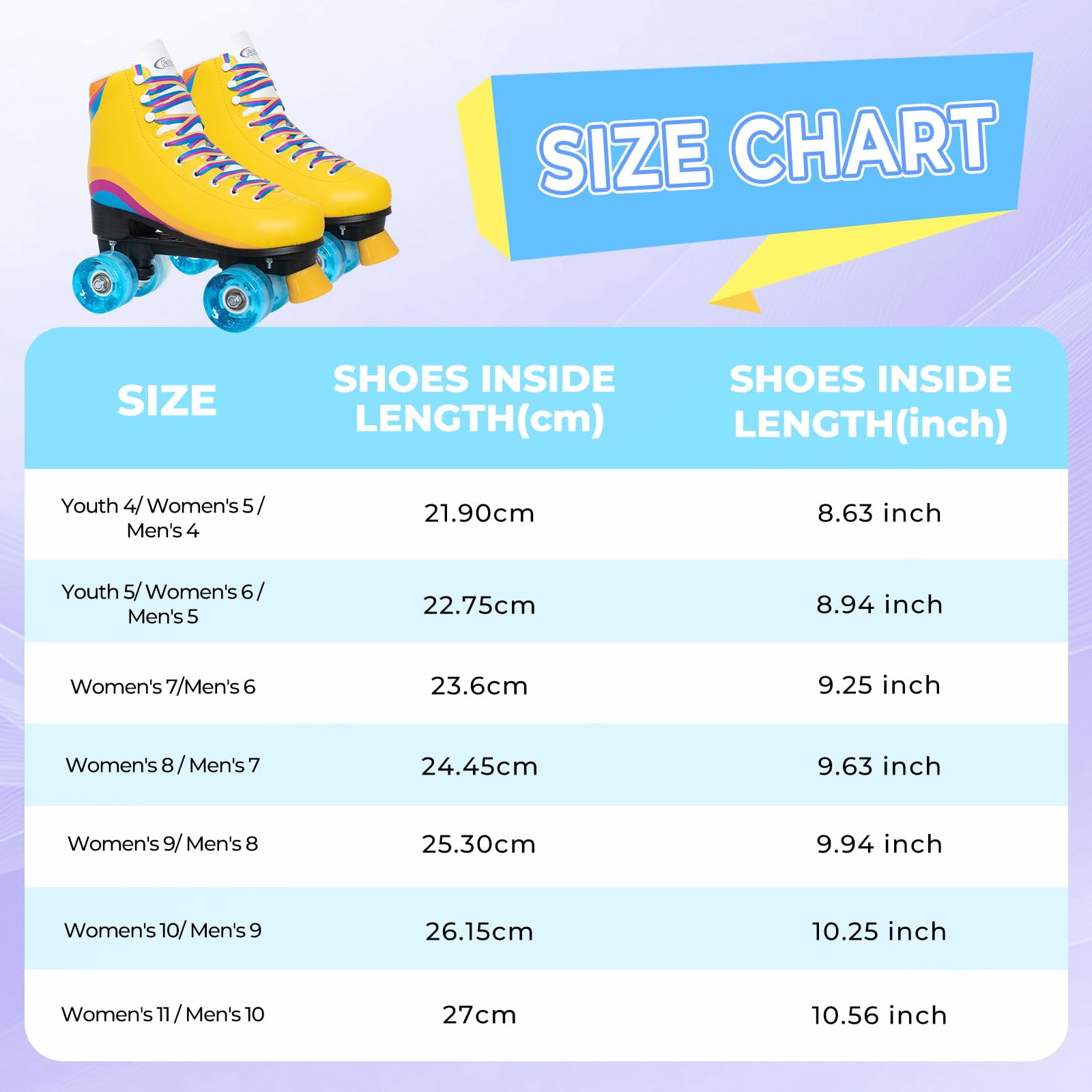 Nattork Roller Skates for Women Outdoor Fun Fashionable Roller Derby Skates for Men Girls Boys Pink Purple Blue Teal Yellow