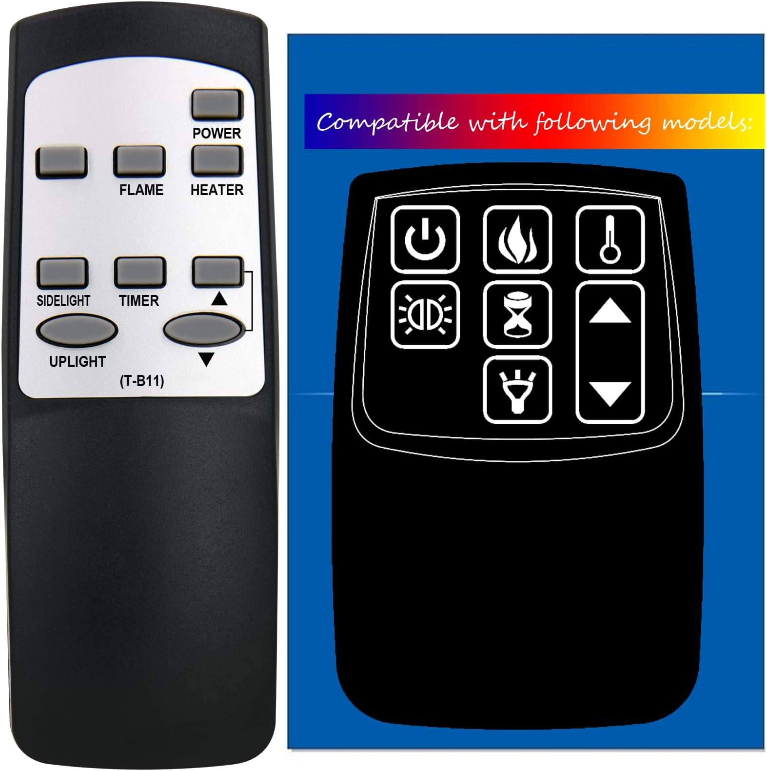 Replacement for Twin Star Classicflame Electric Fireplace Heater Remote Control 36II100GRG 47II100GRG 3611100GRG 4711100GRG