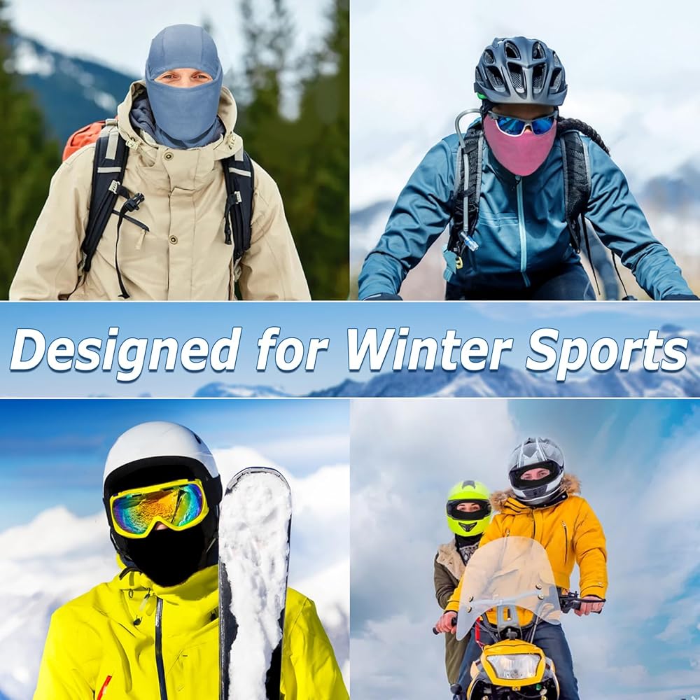 rooyvany Winter Fleece Balaclava Ski Mask for Men/Women (Beige) at