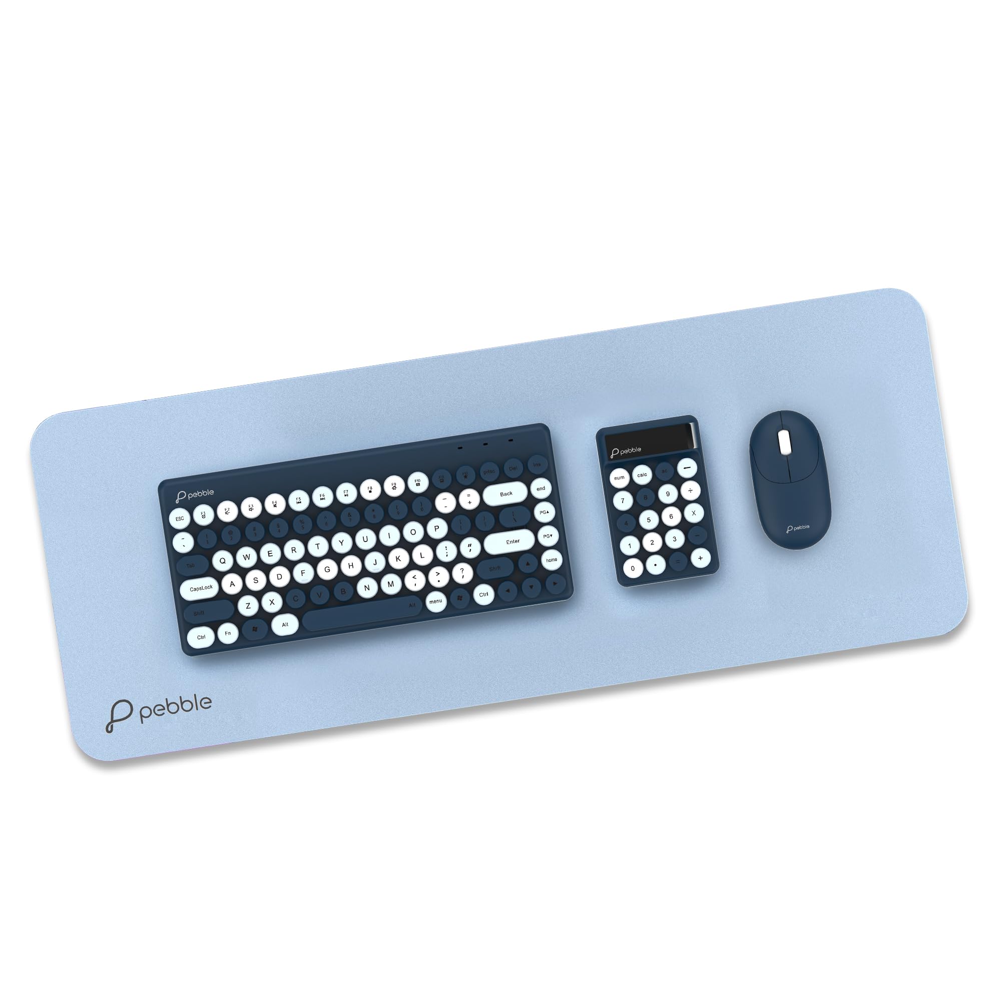 Pebble Digit003 4-in-1 Wireless Keyboard Combo: Keyboard, Mouse, Deskmat, Numeric Pad - POP Retro Keys, Round Keycaps,2.4 GHz Wireless, Intelligent Auto-Sleep, Dedicated Number Pad (Blue) (B0C9QNKDNP) Amazon Price History, Amazon Price Tracker