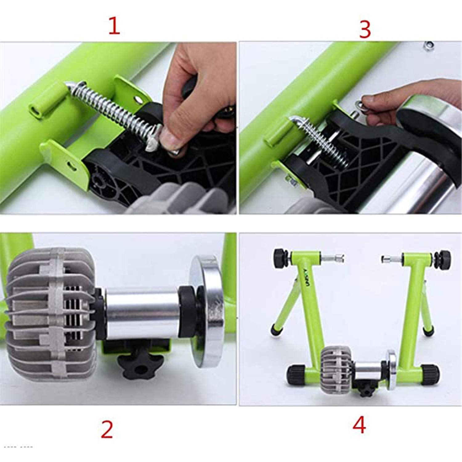 Fahrradtrainer, Faltbare Plattform-Fahrradrolle mit Flüssigkeitswiderstand, Magnetic Power Riding Road Station, kompatibles Rad von 26-29 Zoll 700C-Fahrrädern