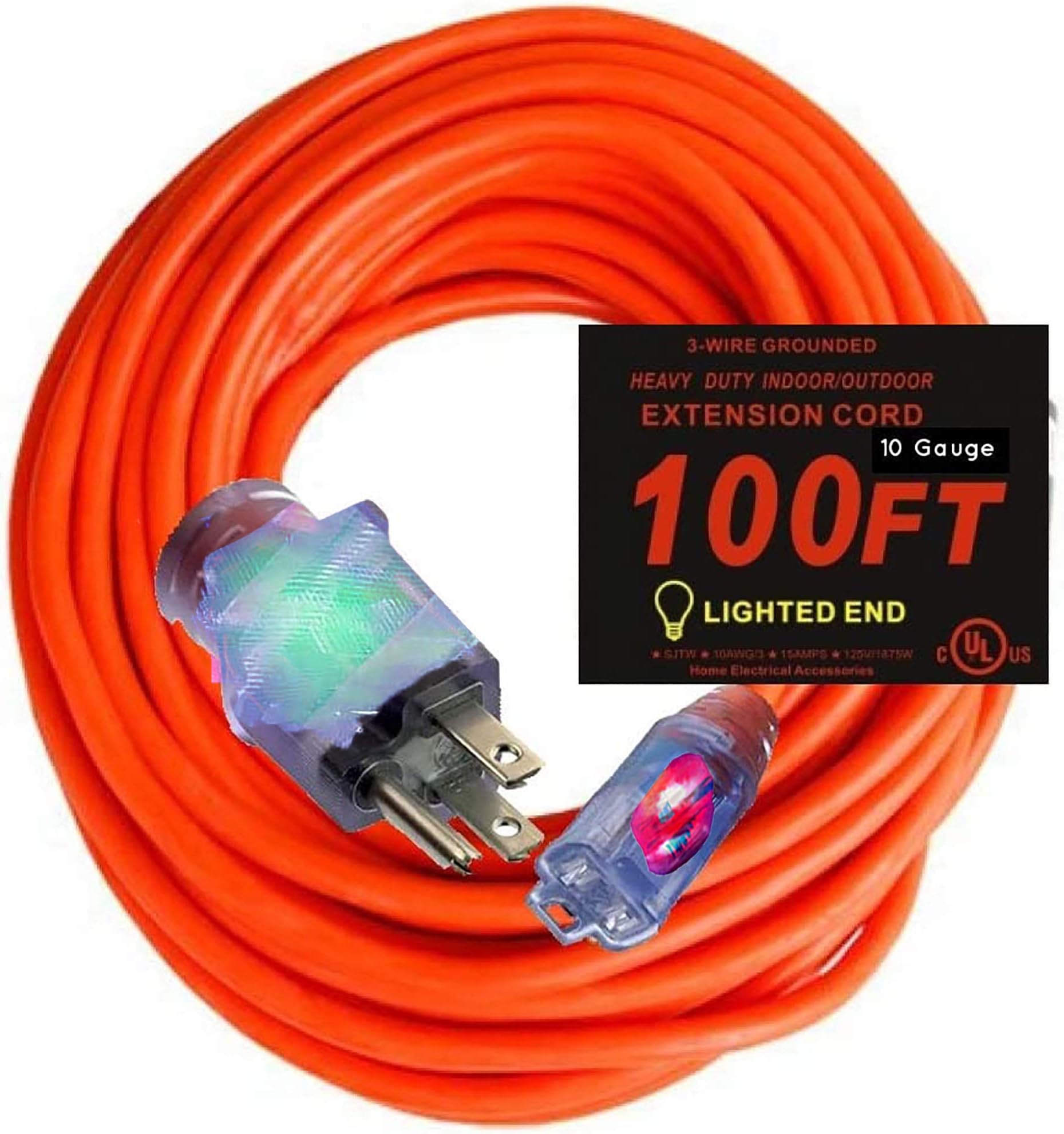 pizety 100 ft 10 Gauge Extension Cord 10/3 Contractor Grounded