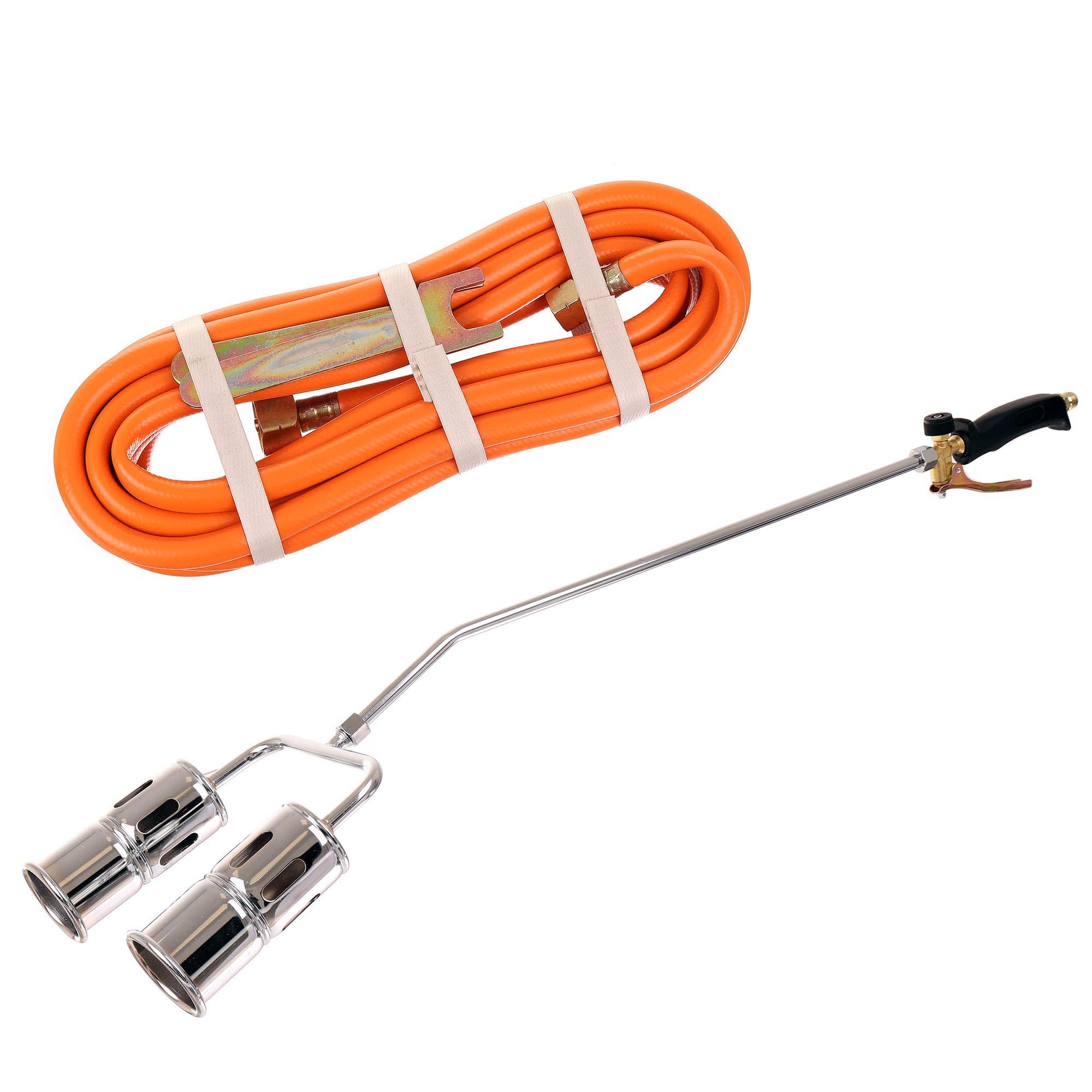 Gasbrenner Doppelbrenner zum Erhitzen der Teerpappe mit einem Schlauch 5m Propan-Butan-Brenner