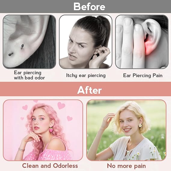 XANGNIER Ear Piercing Cleaner,Ear Piercing Cleaning Kit for Girls Women Men