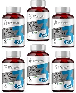 Ômega 3 Ultra Concentrado DHA 1.000mg EPA 400mg - Certificação Internacional MEG-3 – 6 Potes - 360 Cápsulas