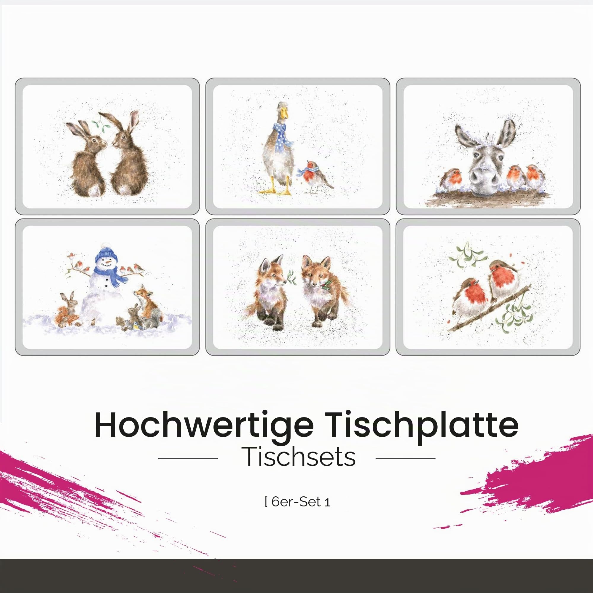 Pimpernel Wrendale Weihnachts-Tischsets, 6er-Set, Produktcode: X0010568976