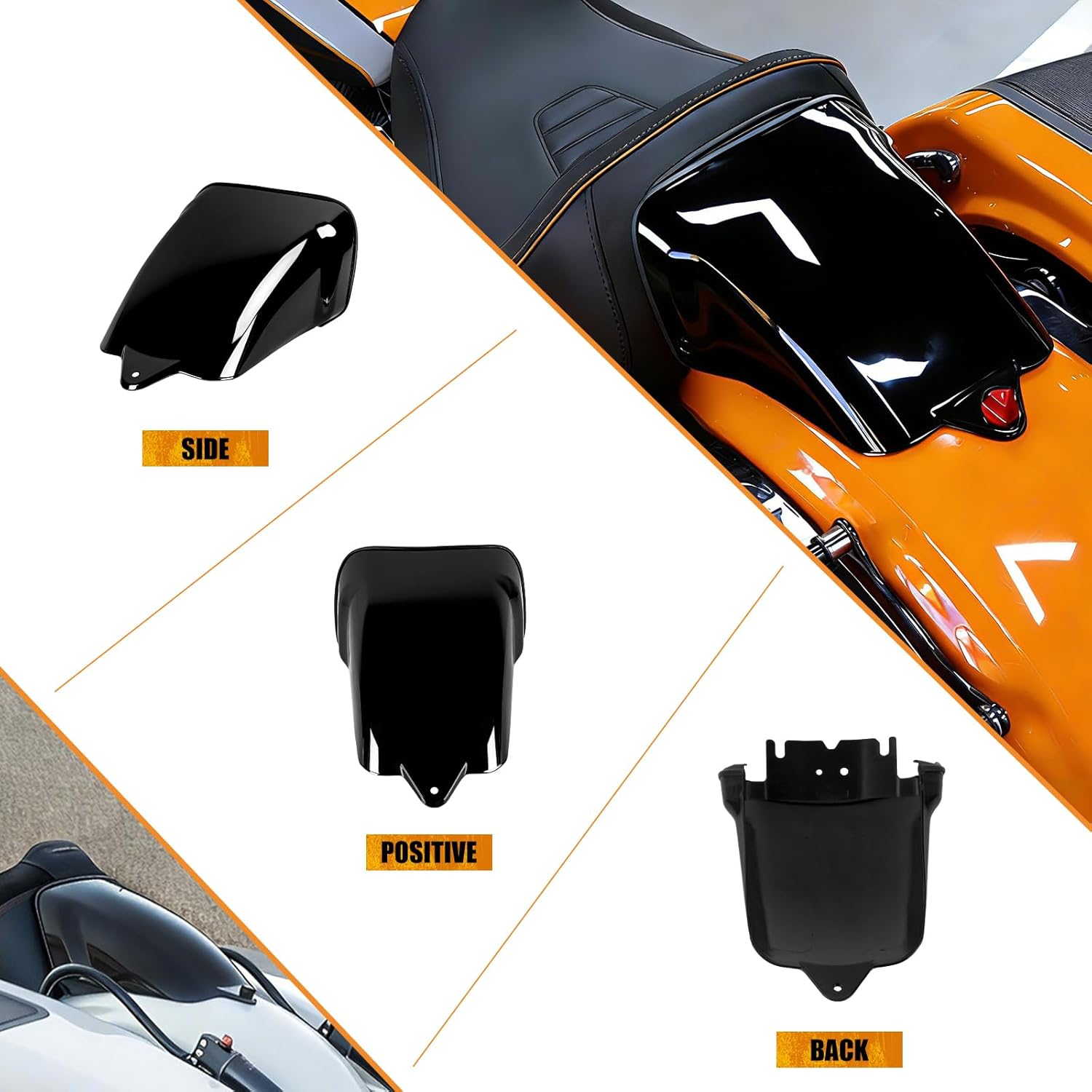 Rear Seat Cowls Cover Fit for Harley CVO Street Glide 2023–2025 CVO Road Glide FLTRXSE FLTRXSTSE 2023–2025 Black Carbon Fiber