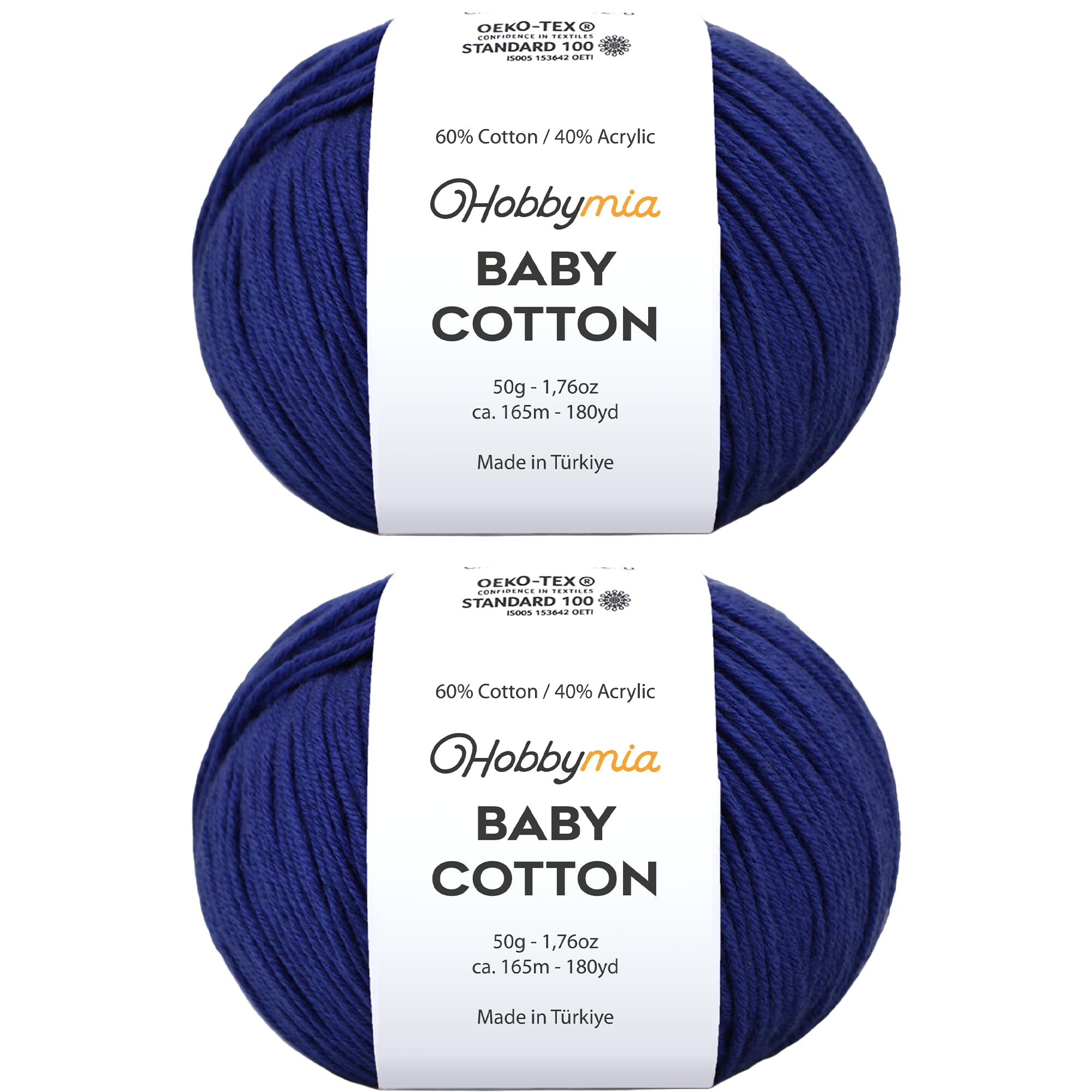 Baby Cotton Blend Yarn – Soft Sport Weight Yarn for Crochet & Amigurumi - 50g/180yds - 60% Cotton 40% Acrylic - Ideal for Baby & Knitting Proj.(Neon Green, 1 Ball) — view 134
