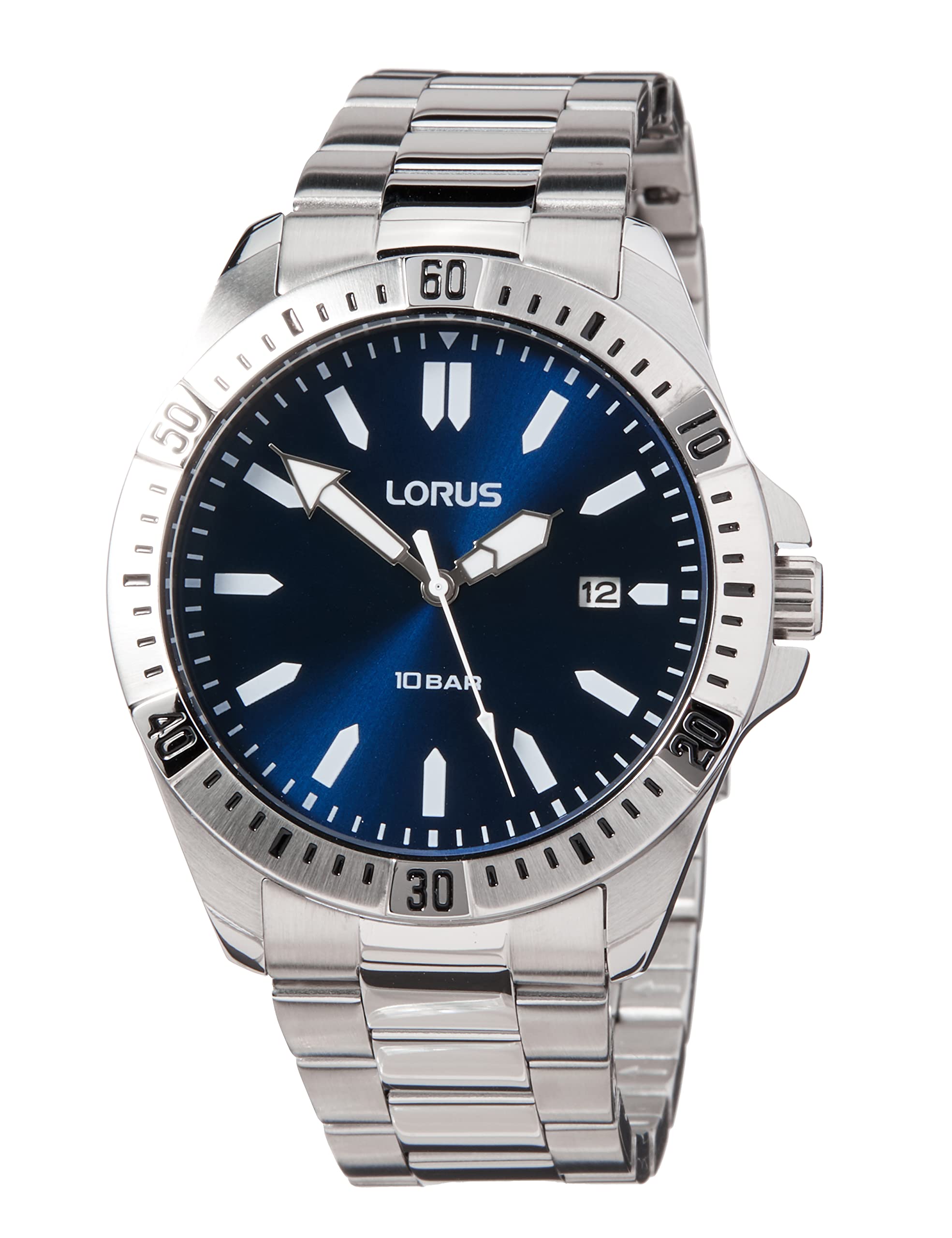 Lorus Herren Analog Quarz Uhr mit Metall Armband