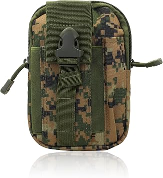 AfitLulu Taktik Molle K l f , 2 Katmanl  Fermuar ve Da  Tokas  ile Yard mc   anta, Aletler i in Naylon EDC Kemer K l f  B
