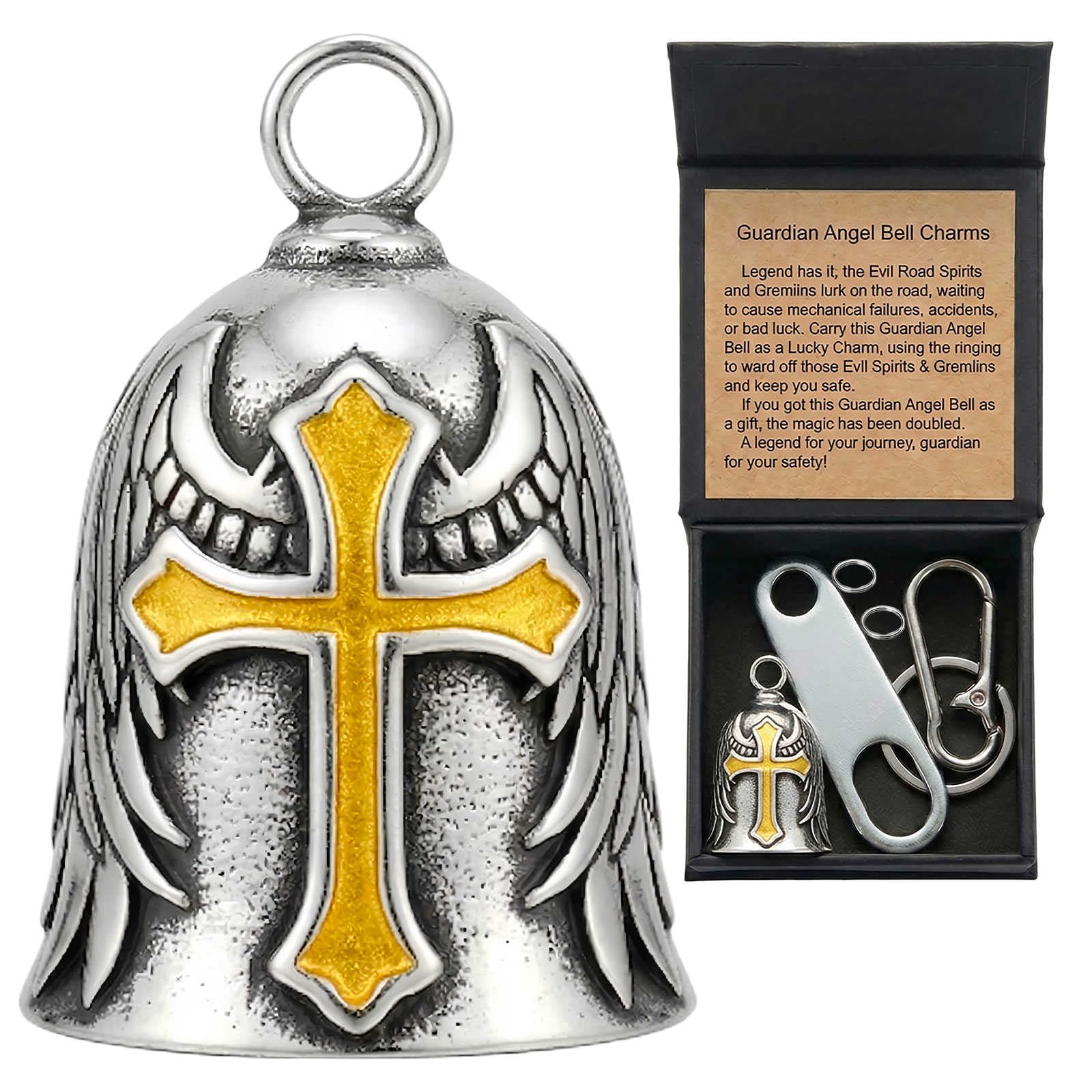Motorcycle Bell Guardian Angel Gremlin Lucky Charm Gift For Riders