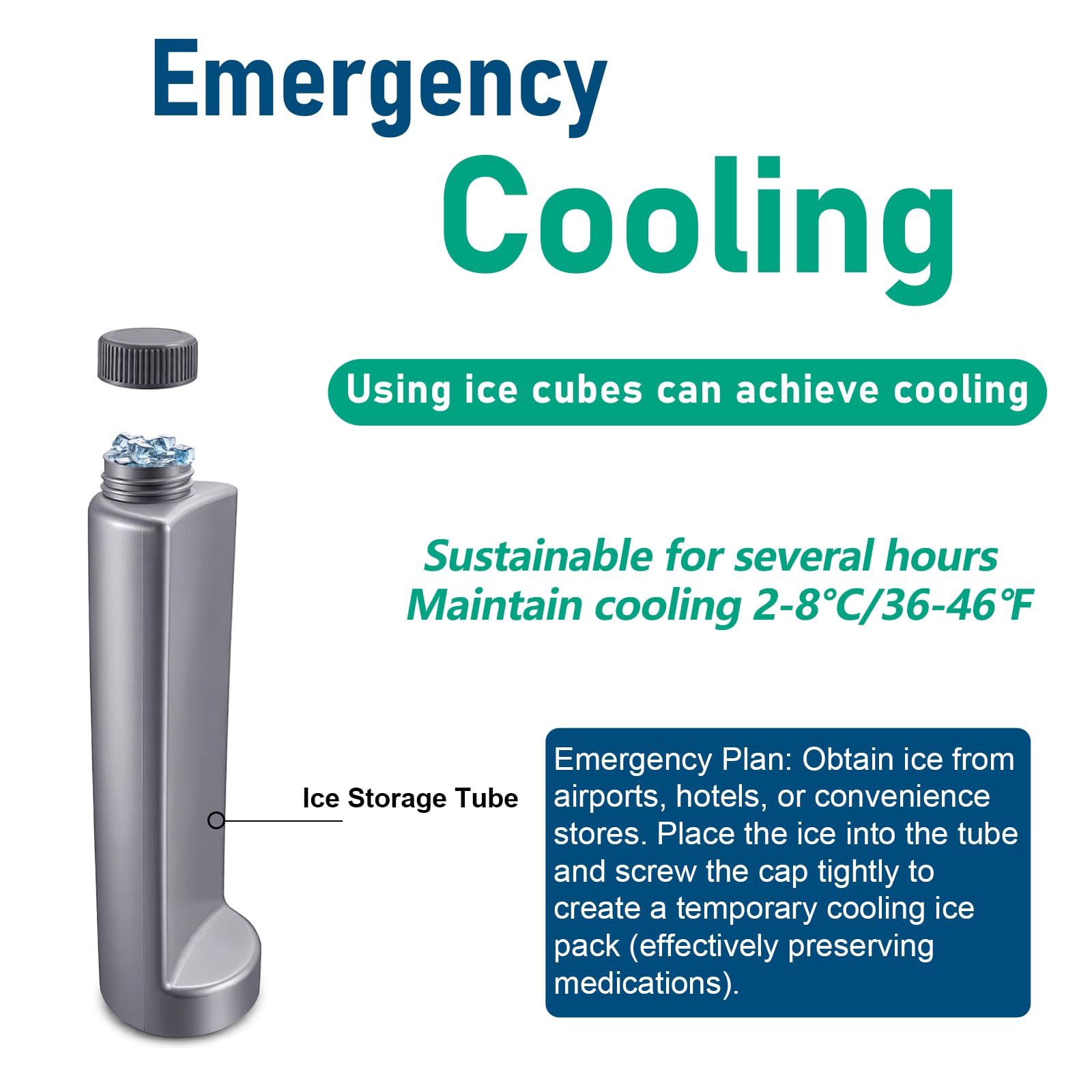 Mini Frigo per Insulina da Viaggio 4 Penne, 2-8℃ USB Frigorifero per Medicinali Portatile, Borse per Insulina con 4 ghiaccio biogel, blu