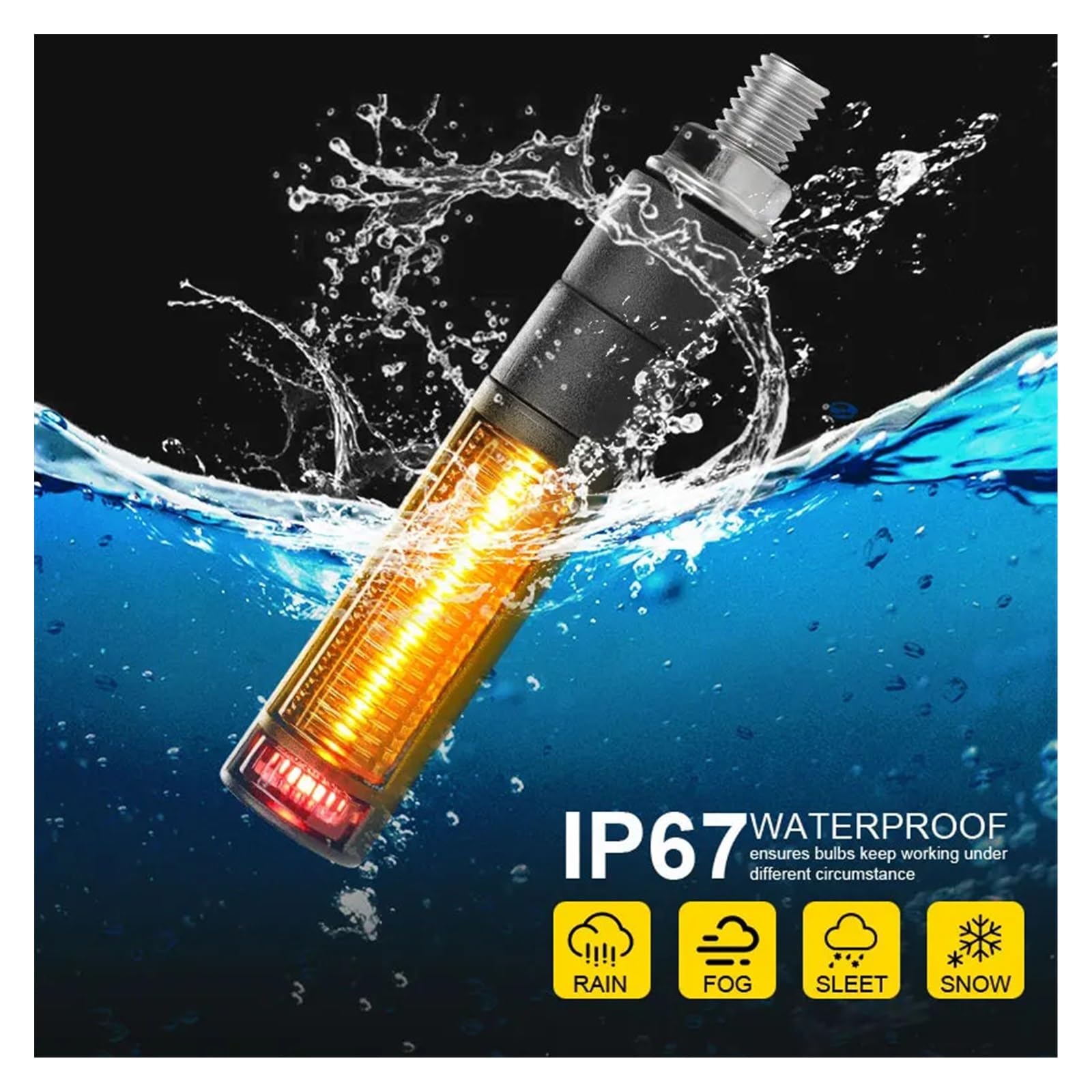 Luces LED De Señal De Giro Delanteras Y Traseras Universales M10 Luz De Freno Trasera Intermitentes DRL, Luces De Señal De Flujo De Agua 12V Luces direccionales