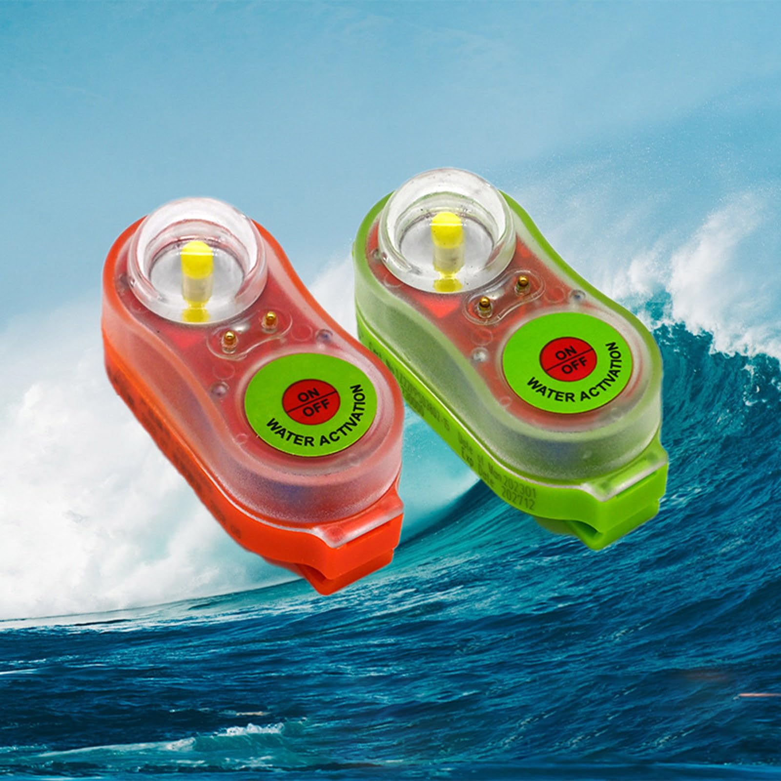 Generico Luce per giubbotto di salvataggio, luci per giubbotto di salvataggio da 6 pezzi, luci di emergenza stroboscopiche attivate dall'acqua per di marine e acquatiche