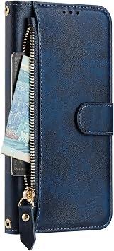 Ymyhyuxi Leather Flip Cases for Sharp Aquos R2 Compact Case Business Cover Card Wallet Phone Bag Dual Layer Storage Compartment Covers (Navy Blue)