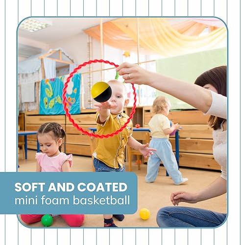 Miniatura 7 de Botabee Baloncesto de espuma de 4 pulgadas para mini aro de interior, paquete de 2 mini bolas de aro - Baloncesto de repuesto de fácil agarre - Mini
