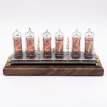 IN-14 Nixie Tube Clock, Retro Cyberpunk Industrial Digital Desk Clock with Type-C Port, Full Functions Alarm, Countdown, Timer, Adjustable Background Light, Vintage Gift for Gamers Engineers