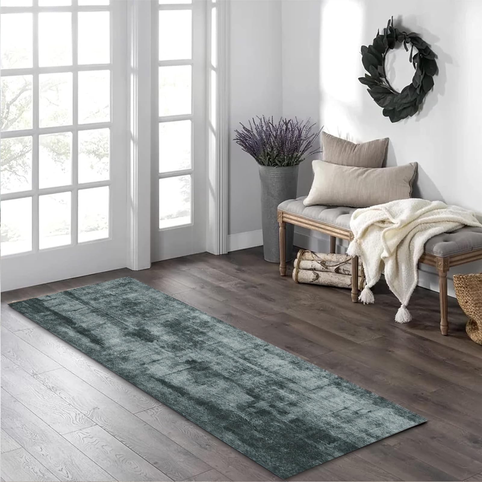 Tapis de couloir antidérapant violet pour entrée, longueur personnalisée, 100 cm à 6 m, tapis de cuisine durable et élégant - 80 x 150 cm