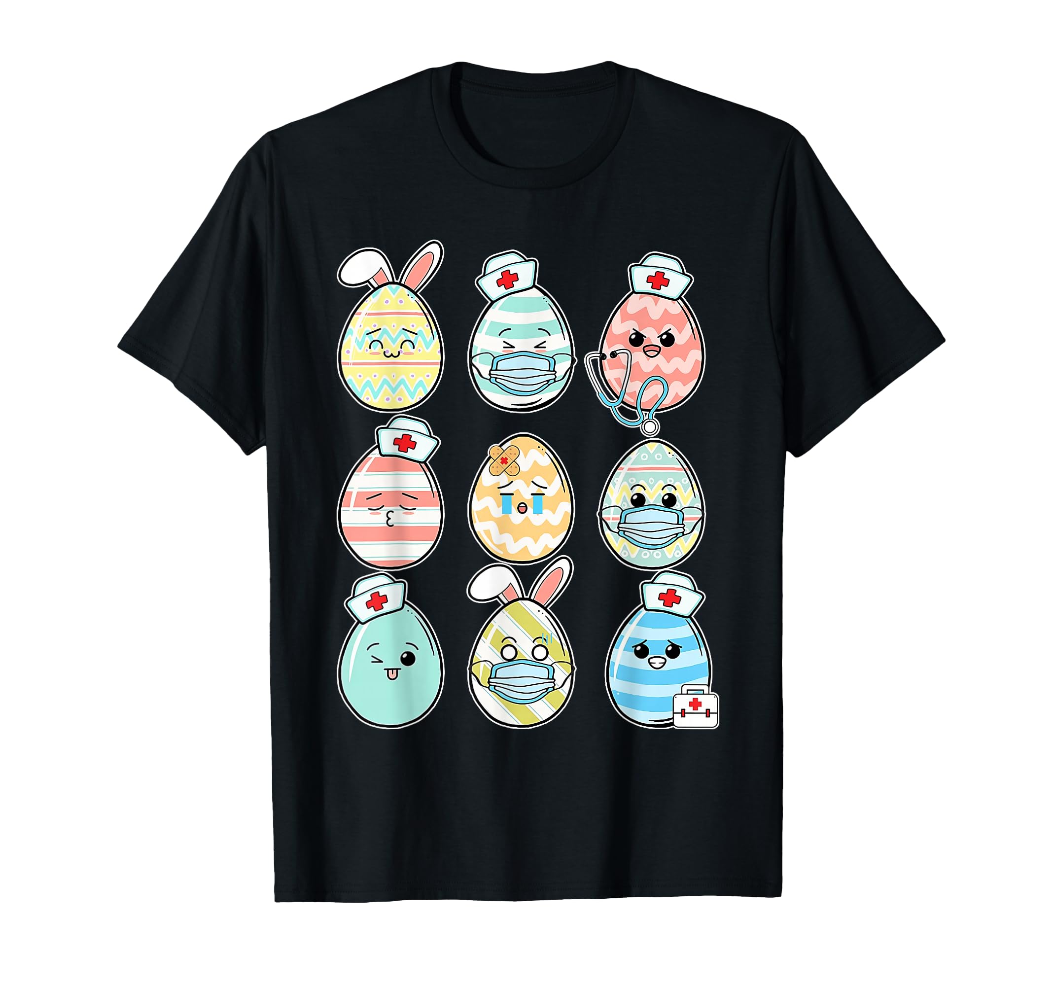 Photo 1 of " Easter Eggs Nurse Stethoscope Scrub Top Spring Squad" T-Shirt