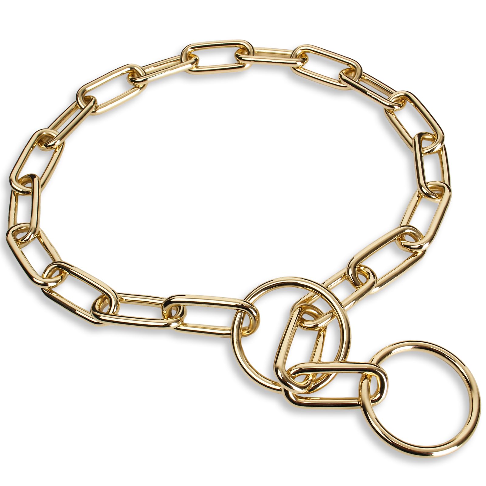 Woofuu Gold Dog Chain Collar,Heavy Duty Chew Proof Stainless Steel Long Link Fur Saver Dog Training Collar | No-Pull Slip Chain for Small Medium Large Dogs for Easy Control | 61cm (24in) โ image 1