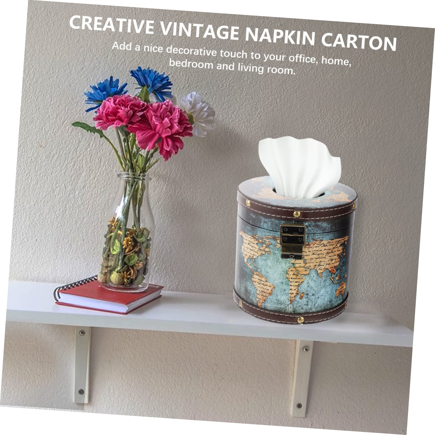 SOLUSTRE Napkin Holder Organizer Desktop Tissue Box Modern Design Pu for Office Home