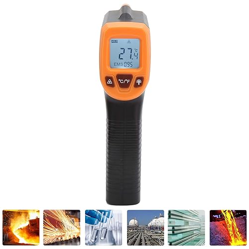 Miniatura 3 de Pistola de medición de temperatura, termómetro infrarrojo, termómetro industrial, con pantalla LCD GM320S para tuberías de agua caliente, superficie