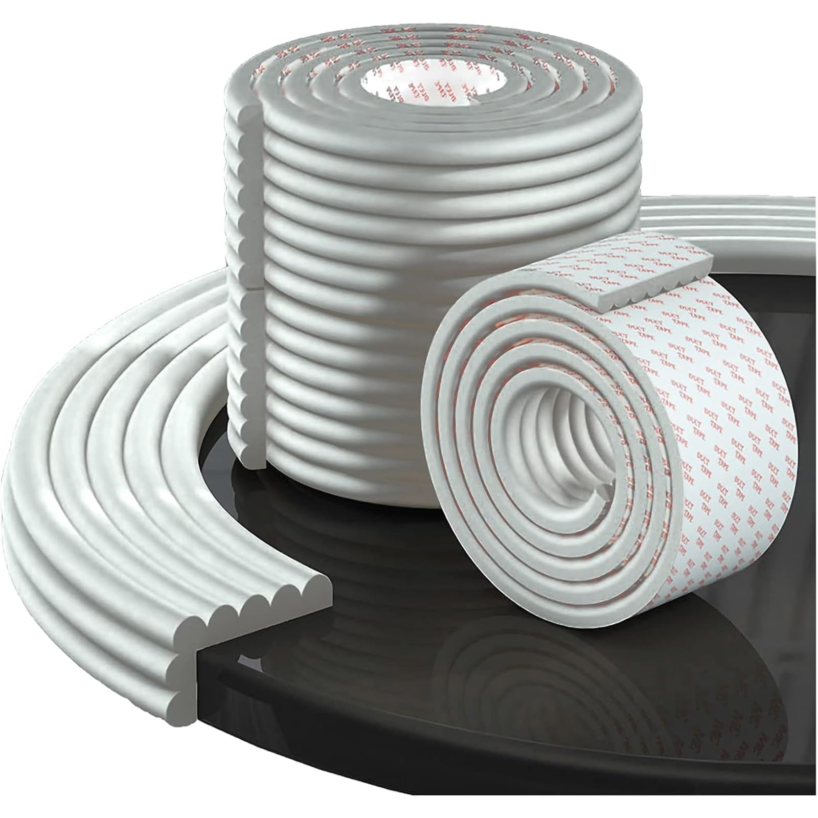 Protezioni for angoli di sicurezza del tavolo, protezione spessa for paraurti del tavolo, protezione in morbida schiuma di gomma resistente, con nastro adesivo resistente, forma a W, for mobili di div