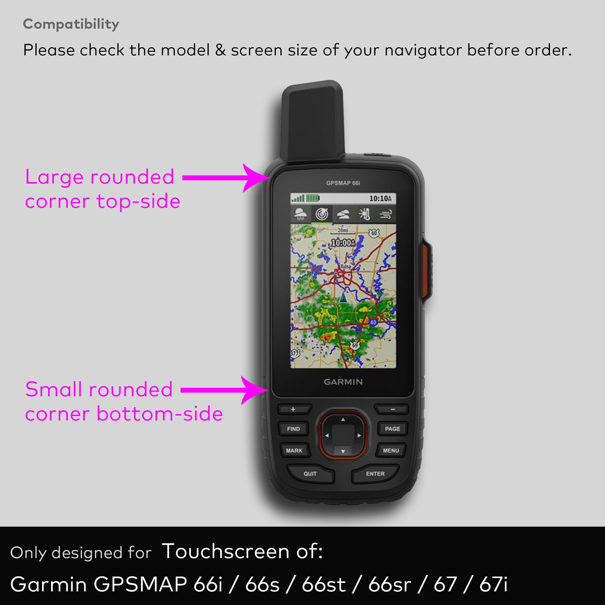 3-Pack Tempered Glass Screen Protector For Garmin GPSMAP 66/67 Series (66i, 66s, 66sr, 67, 67i)