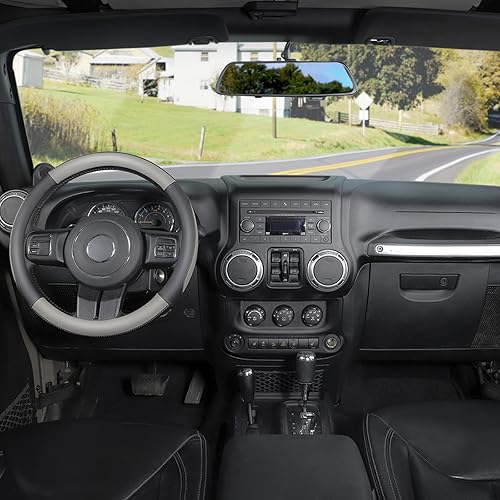 Miniatura 2 de SEG Direct - Funda para volante de coche tamaño grande para F150, F250, F350, Ram, 4Runner, Tacoma, Tundra, Range Rover con diámetro exterior de 15