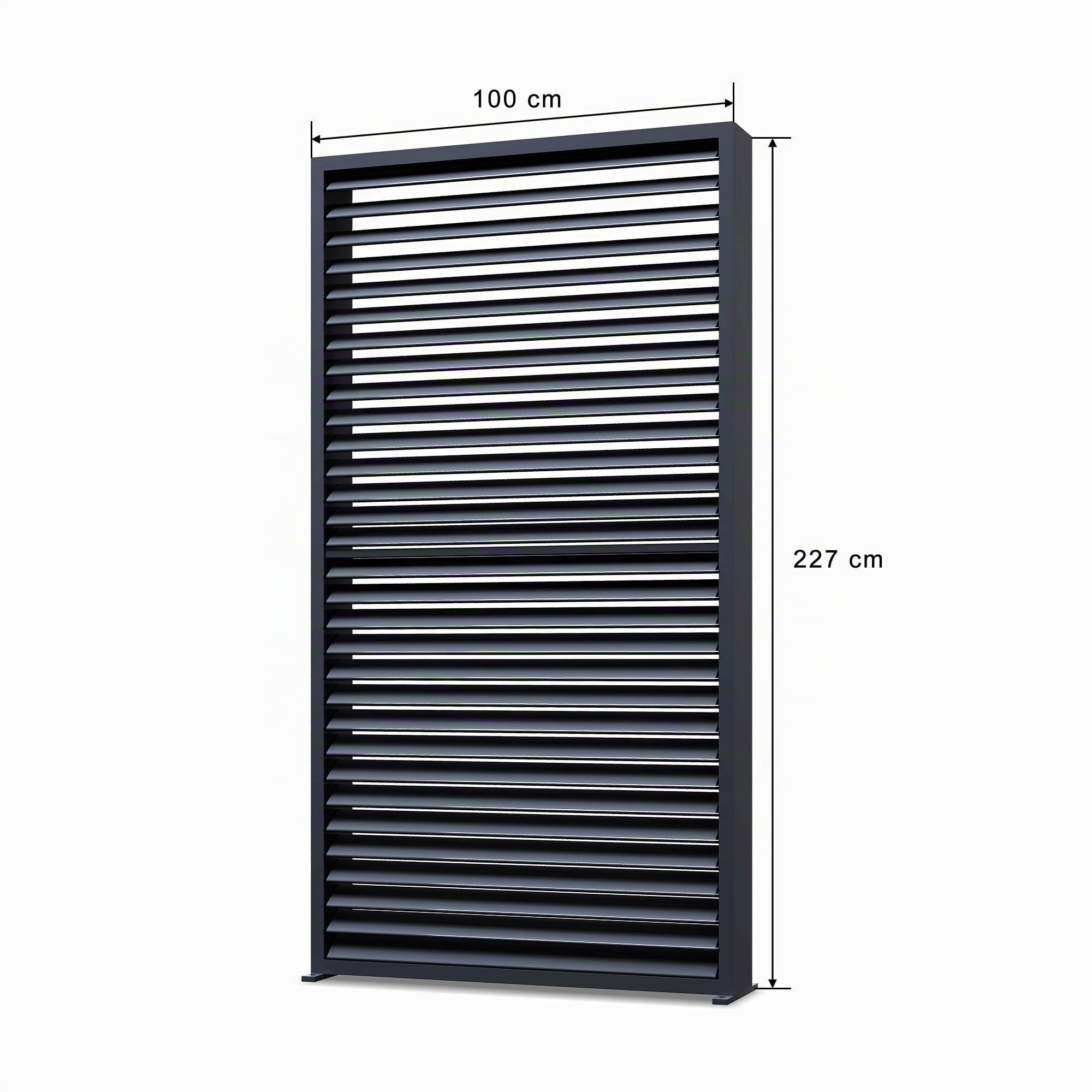PURPLE LEAF Pergola Bioclimatique Panneau Brise-Vue (1/4 côté 4,24 m)，Gris | Compatible avec la pergola de jardin extérieur PURPLE LEAF 4,24 m, Stable au vent, Intimité renforcée, Installation facile
