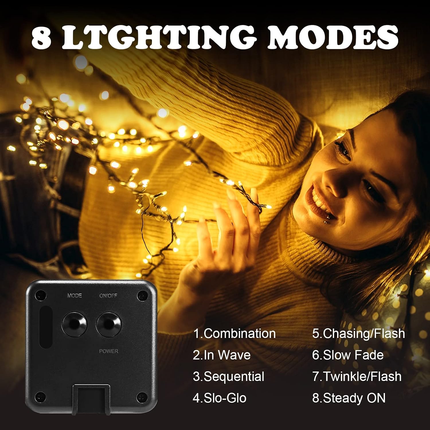 Eueasy Solar String Lights Outdoor，2 Pack 79FT 200 LED Waterproof Solar Christmas Lights with 8 Lighting Modes for Tree Yard Garden Party Xmas Decorations