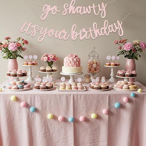 Miniatura 59 de BEISHIDA Cartel Purple Go Shawty It's Your Birthday - No DIY - Cartel de feliz cumpleaños con purpurina con temática de hip hop, pre-encordado